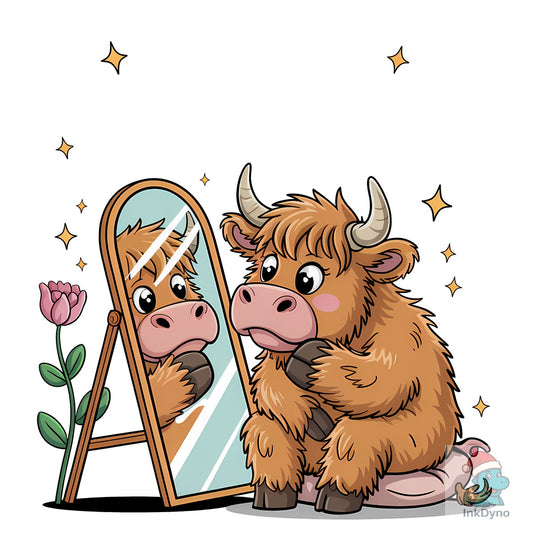Am I the Drama Highland Cow Drama Queen - DTF Transfer