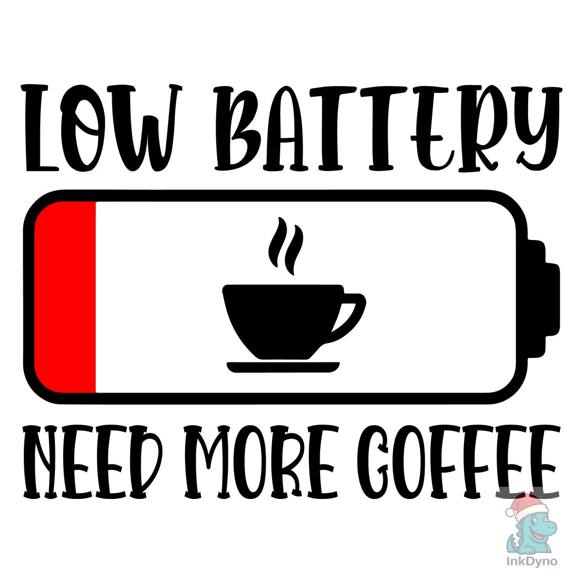 Low Battery Need More Coffee T-Shirt