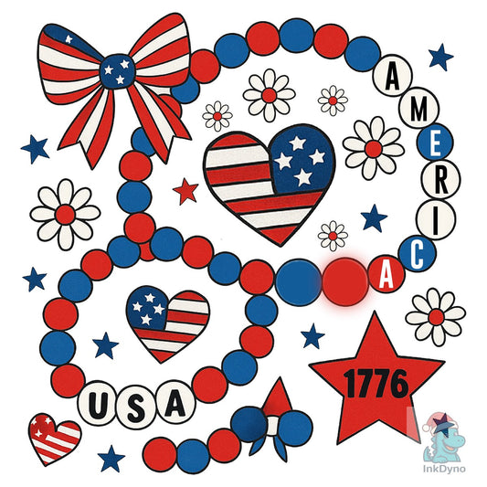 America Friendship Bracelet 4th of - DTF Transfer