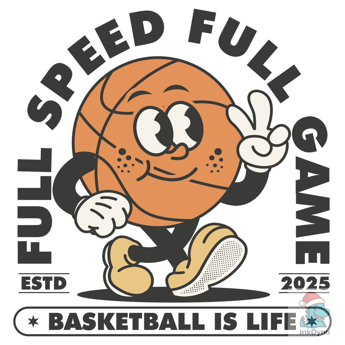 Retro Basketball Cartoon Character