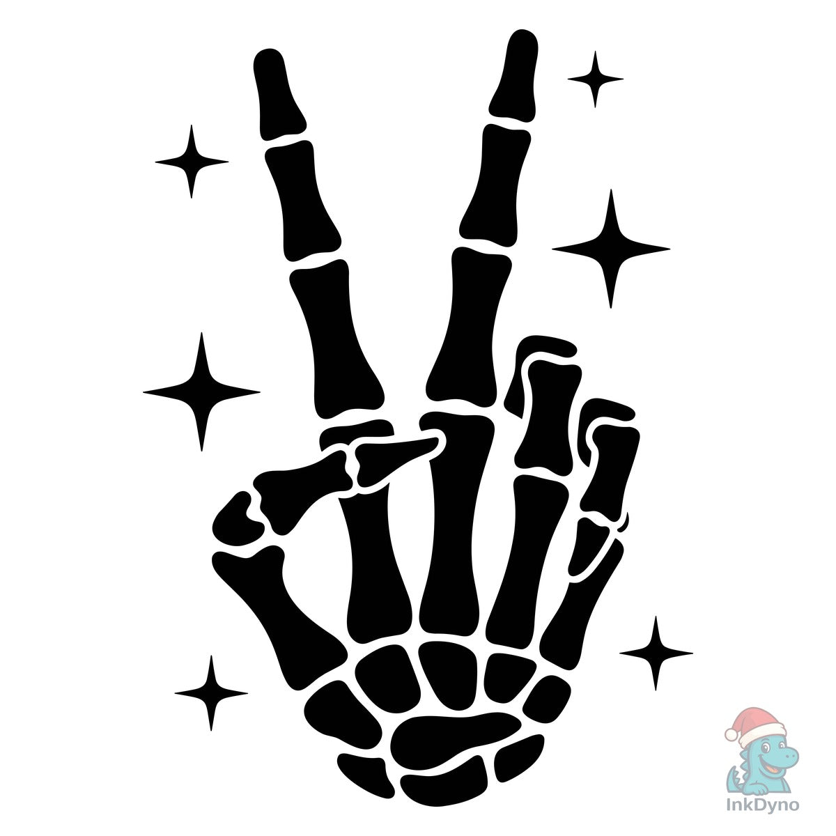 Skeleton Peace Sign