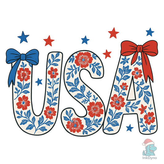 Floral Coquette USA Retro America - DTF Transfer