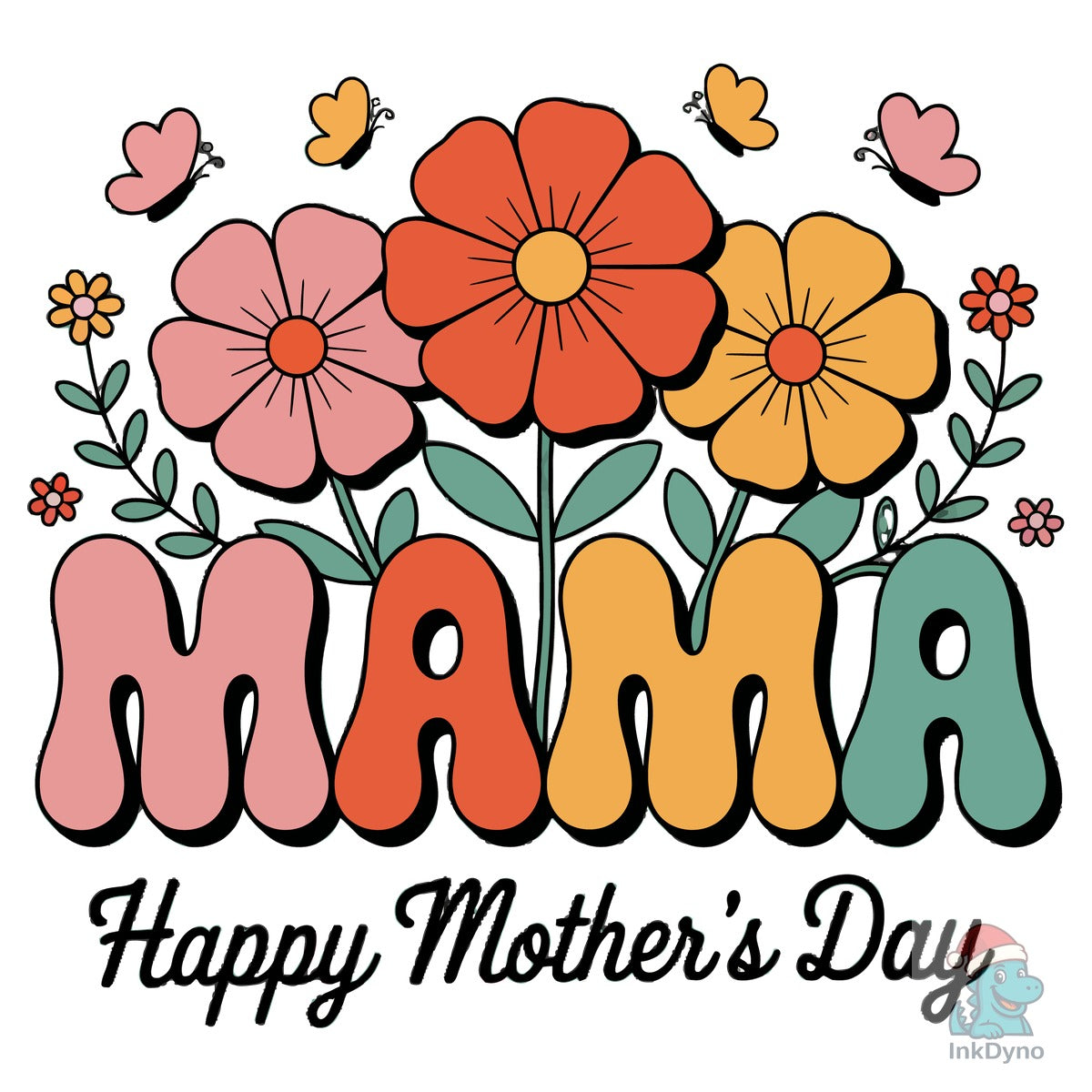 Retro Floral Mama Happy Mother's Day