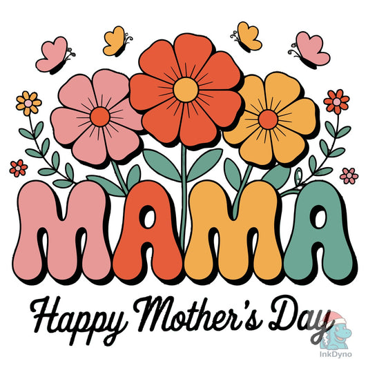 Retro Floral Mama Happy Mother's Day - DTF Transfer