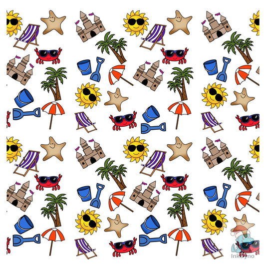 Beach Seamless 12 X 12 Pattern Scrapbook - DTF Transfer