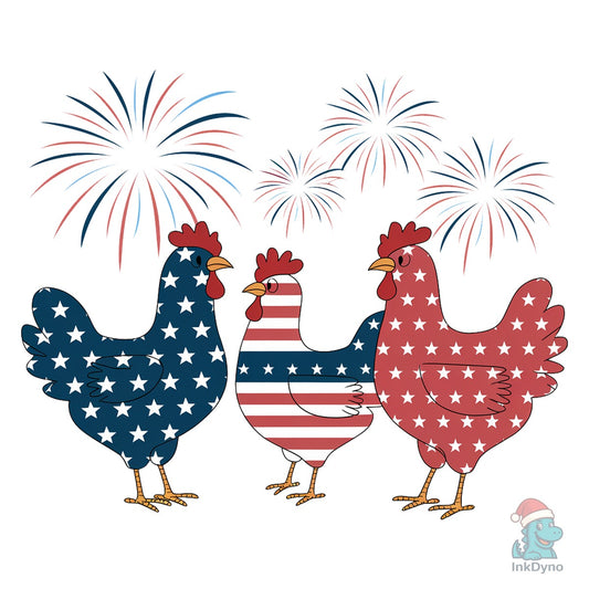 4th of July Chicken Shirt July - DTF Transfer