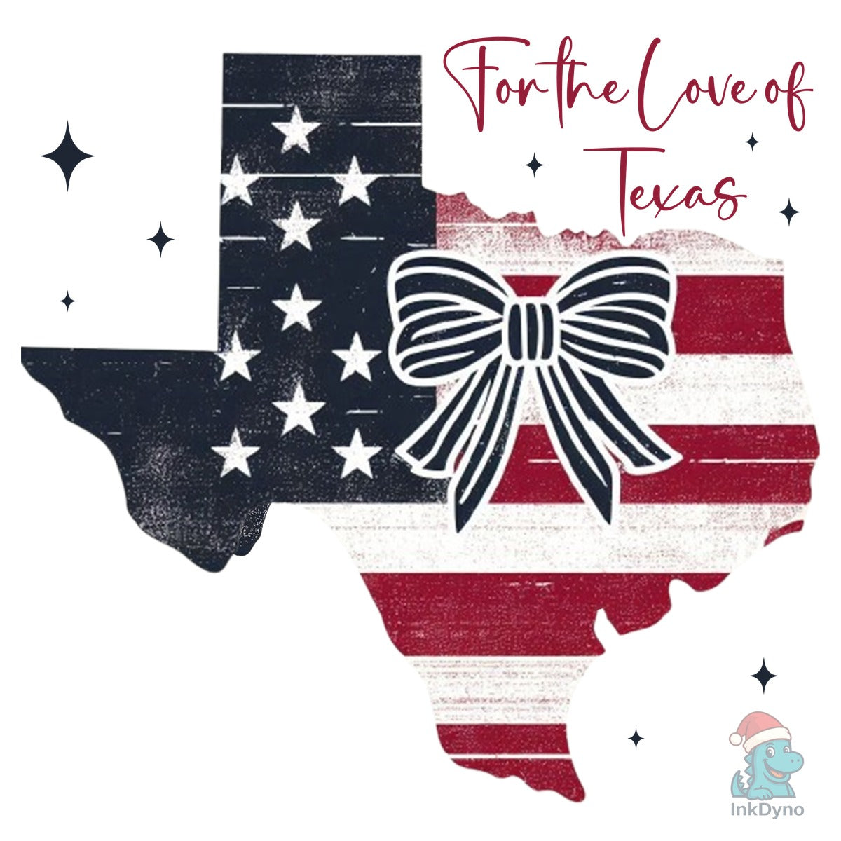 Floral Texas Map Coquette 4th
