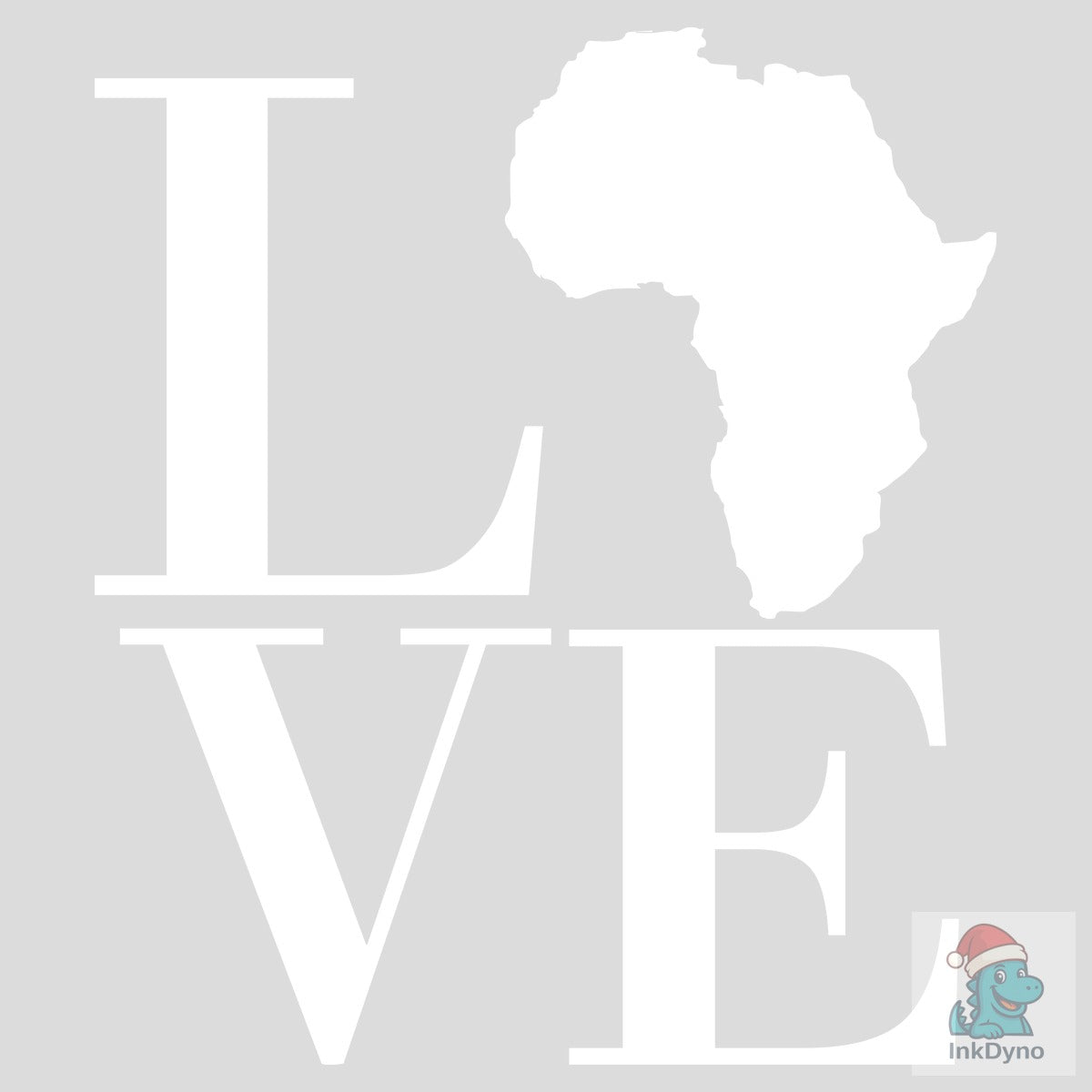 LOVE Text with an Africa Map