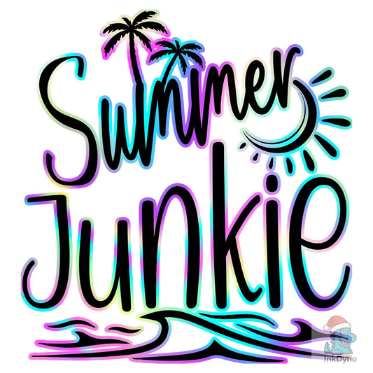 Retro Summer Junkie Beach Graphic - DTF Transfer