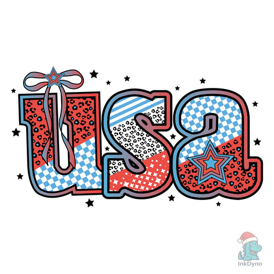 Preppy USA 4th of July Patriotic - DTF Transfer