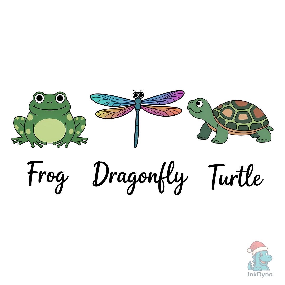 Frog Dragonfly & Turtle Trio