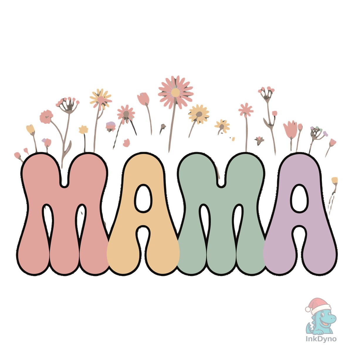 Retro Pastel Mama Floral Sublimation Des