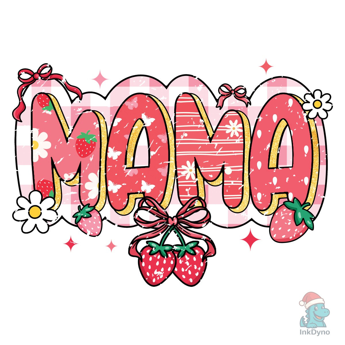 Mama Strawberry Bow Daisy Flower