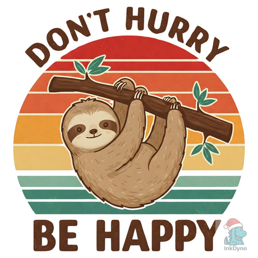 Sloth Dont Hurry Be Happy - DTF Transfer