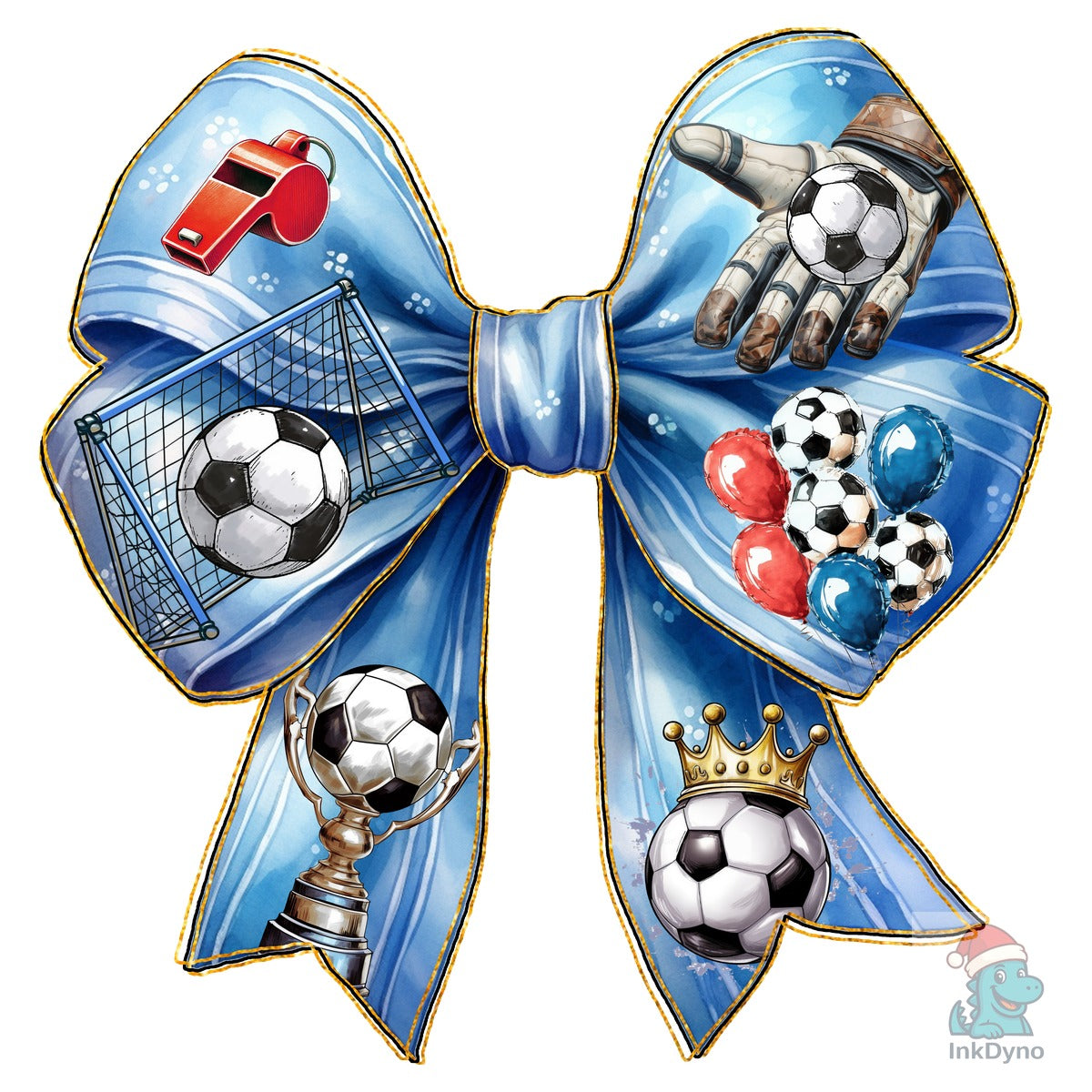 Coquette Soccer Game Day Bow