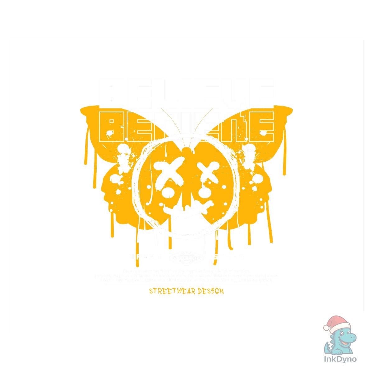 Dripping Butterfly Urban T Shirt Design