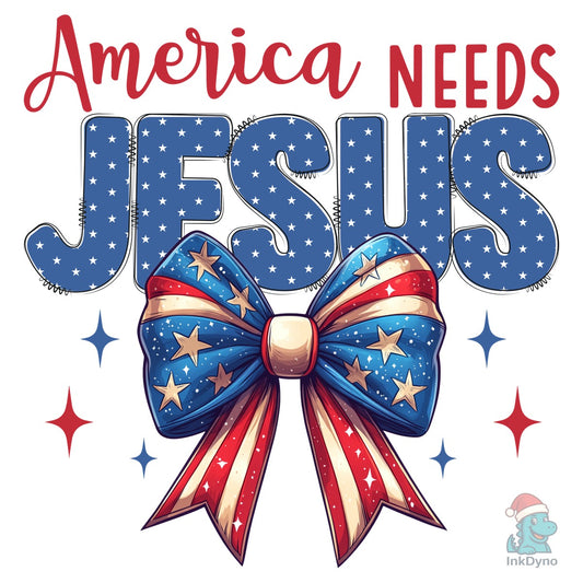 America Needs Jesus Coquette Jesus - DTF Transfer