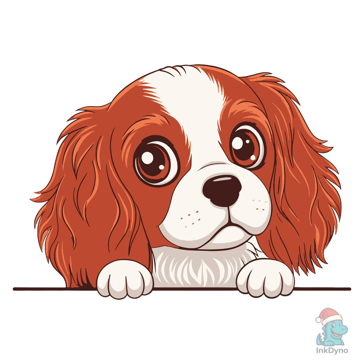 Peeking Cavalier King Charles Spaniel