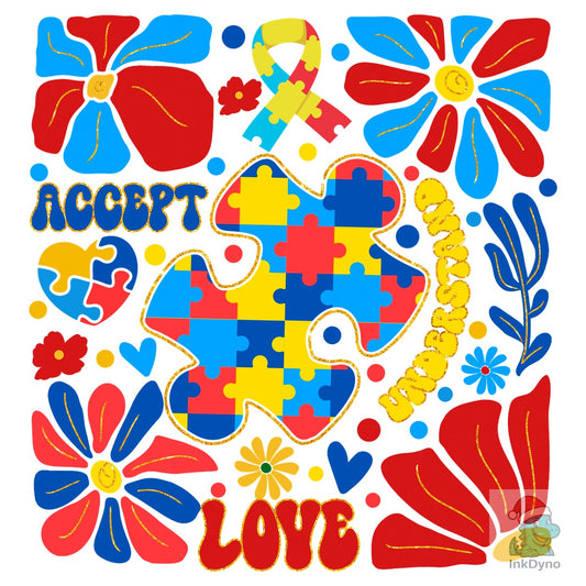Boho Autism Floral Autism - DTF Transfer