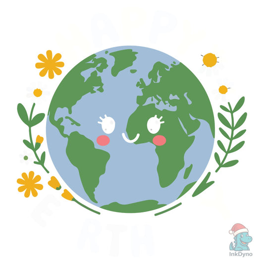 Happy Earth Day Floral T-Shirt Design - DTF Transfer