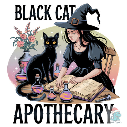 Black Cat Apothecary - Witchy Book - DTF Transfer