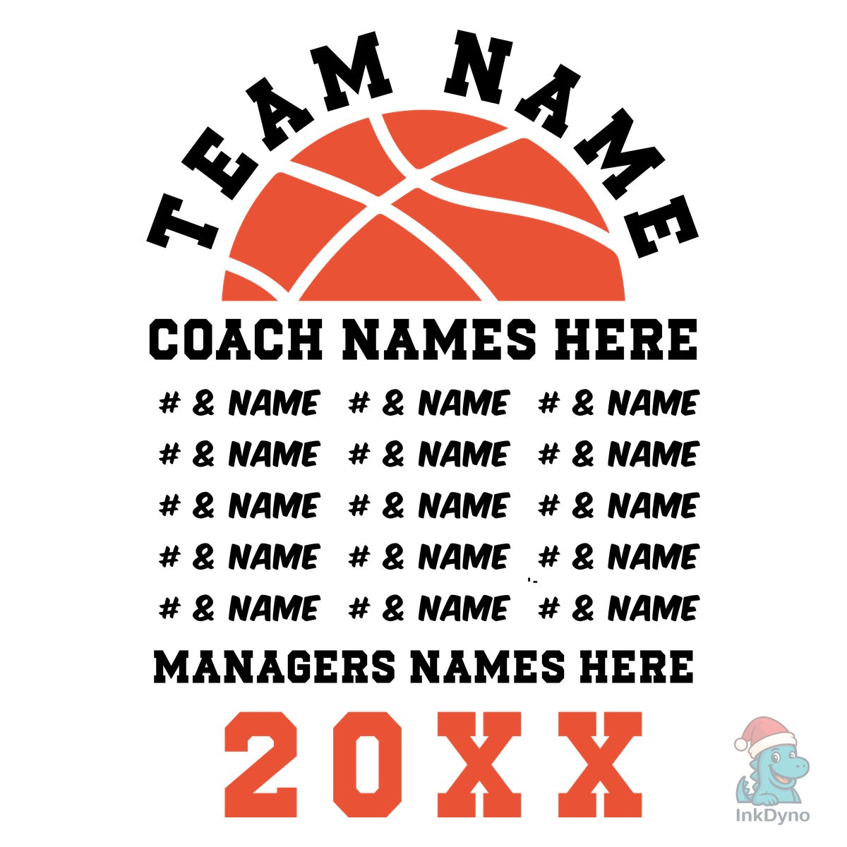 Basketball Team Template Roster