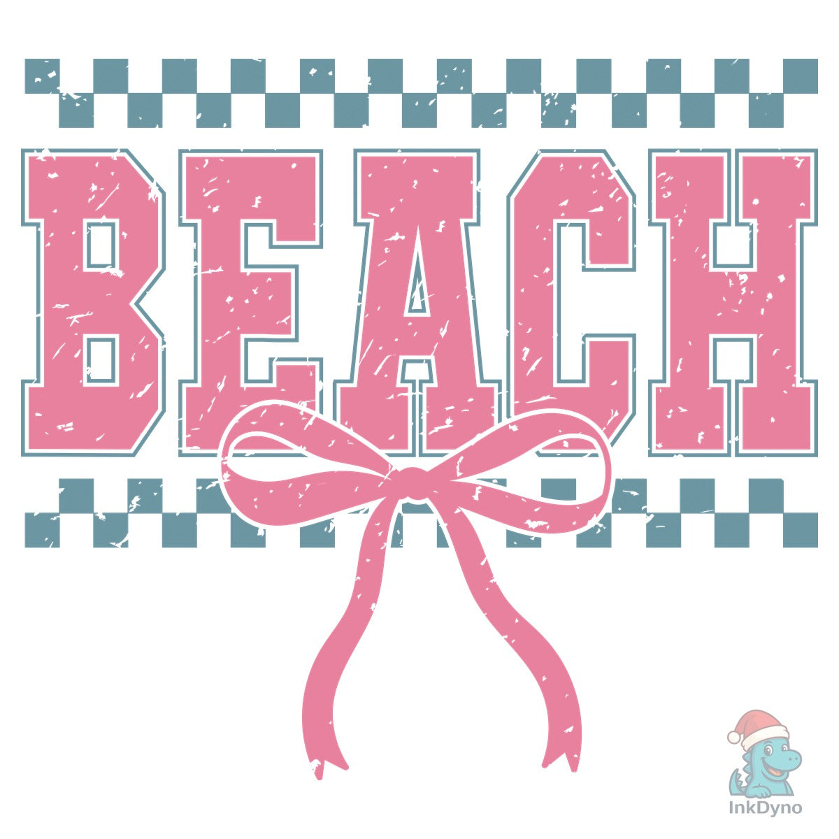 Beach Checkered Bow Summer Vacation