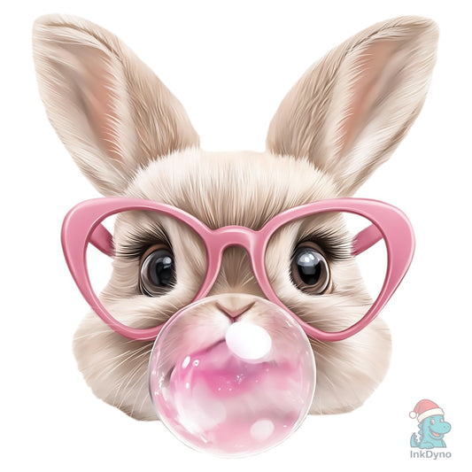 Coquette Bunny Blowing Bubble - DTF Transfer