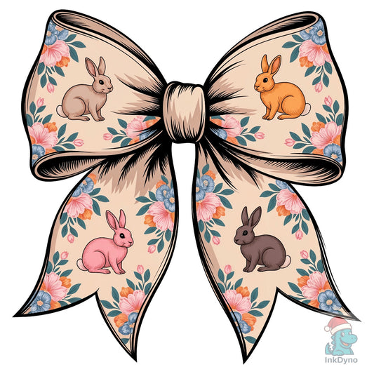 Floral Bunny Bow Sublimation - DTF Transfer
