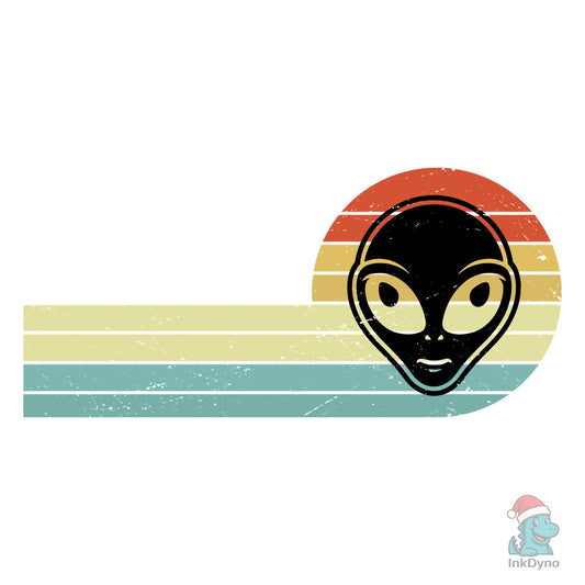 Retro Vintage Alien Face T Shirt Design - DTF Transfer
