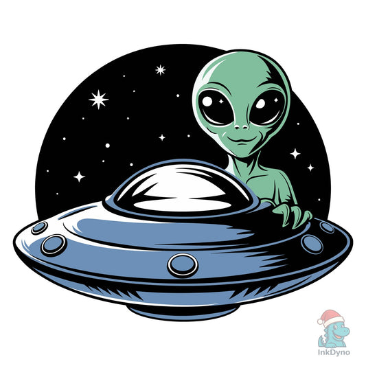 Retro Vintage UFO Alien T-shirt Design - DTF Transfer