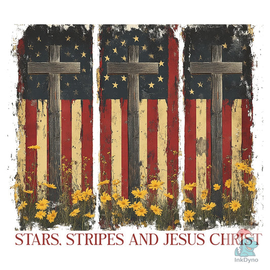 Stars and Stripes and Jesus Christ - DTF Transfer
