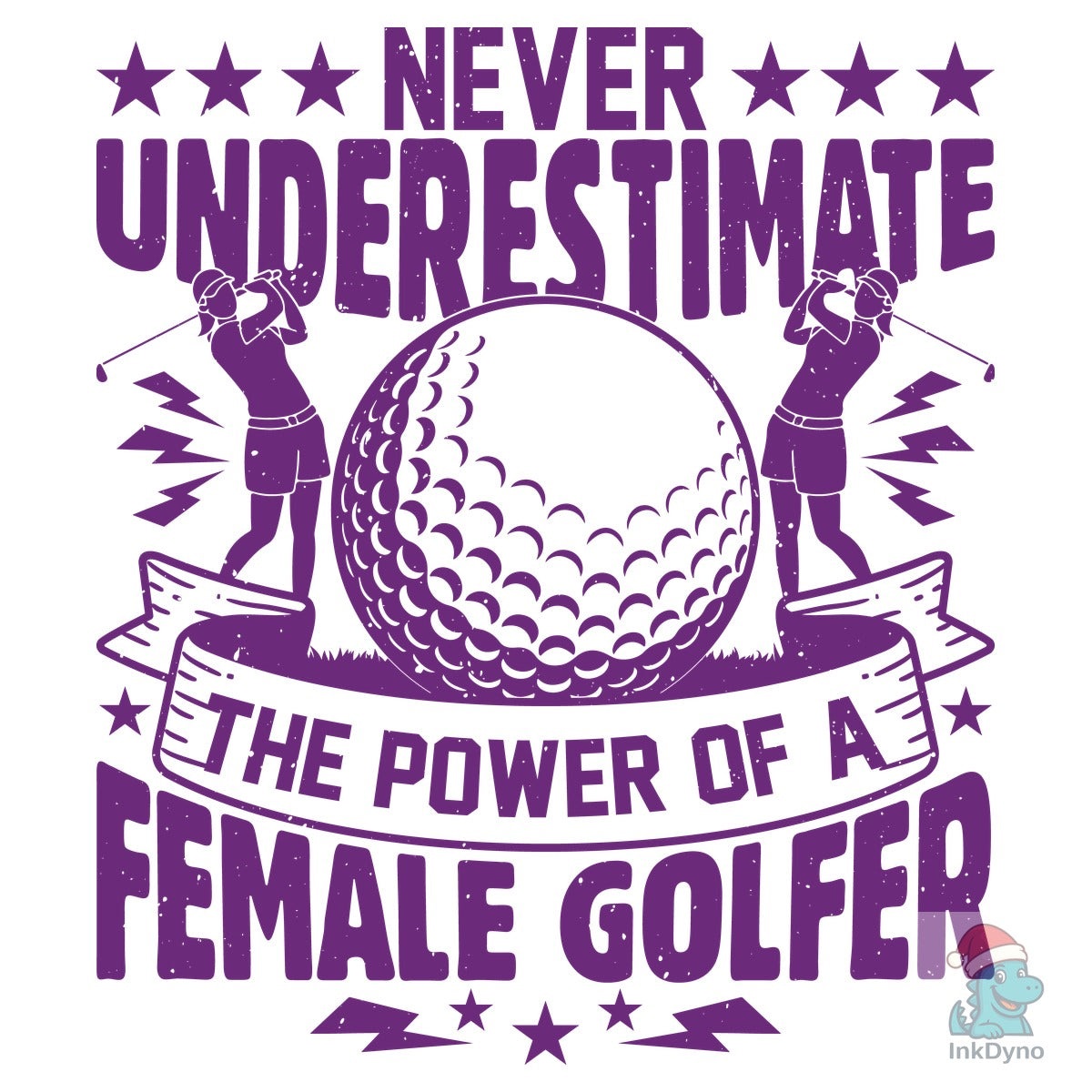 Female Golfer Golf Club T Shirt Design