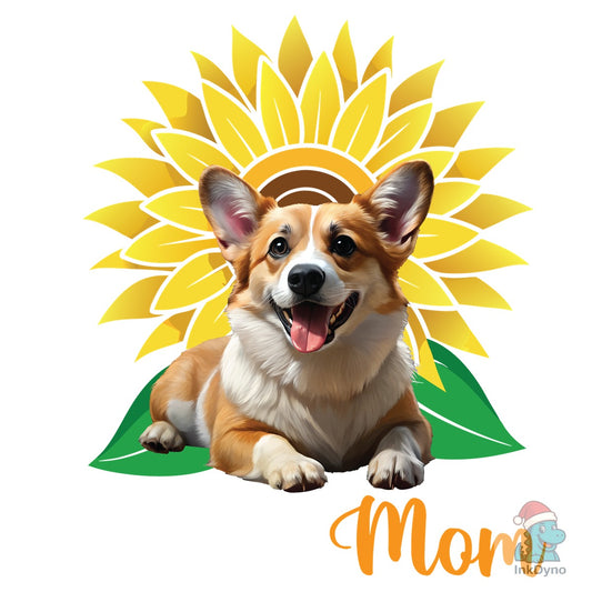 Corgi Mom Sunflower - DTF Transfer