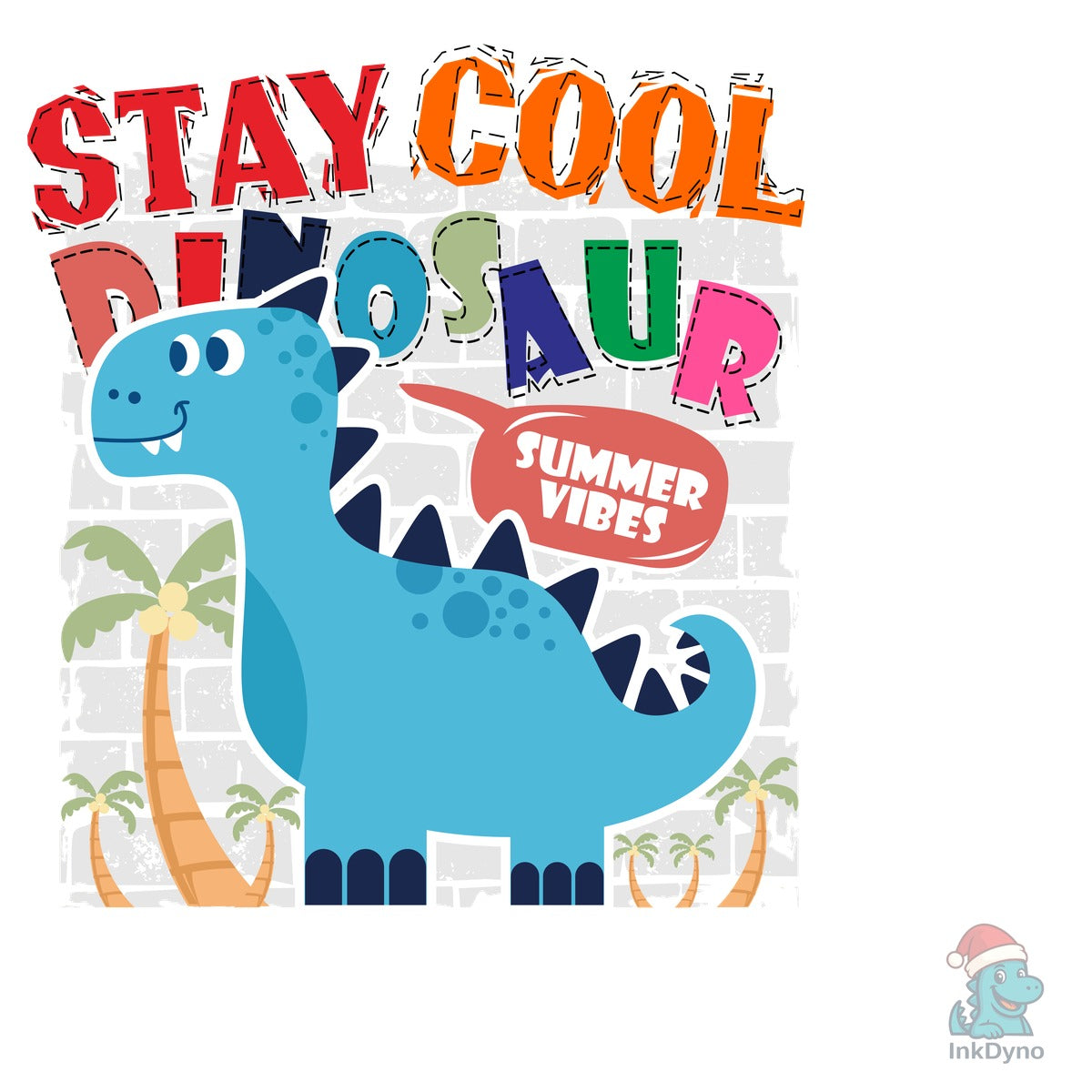 Cute Dinosaur Cartoon T Shirt Design