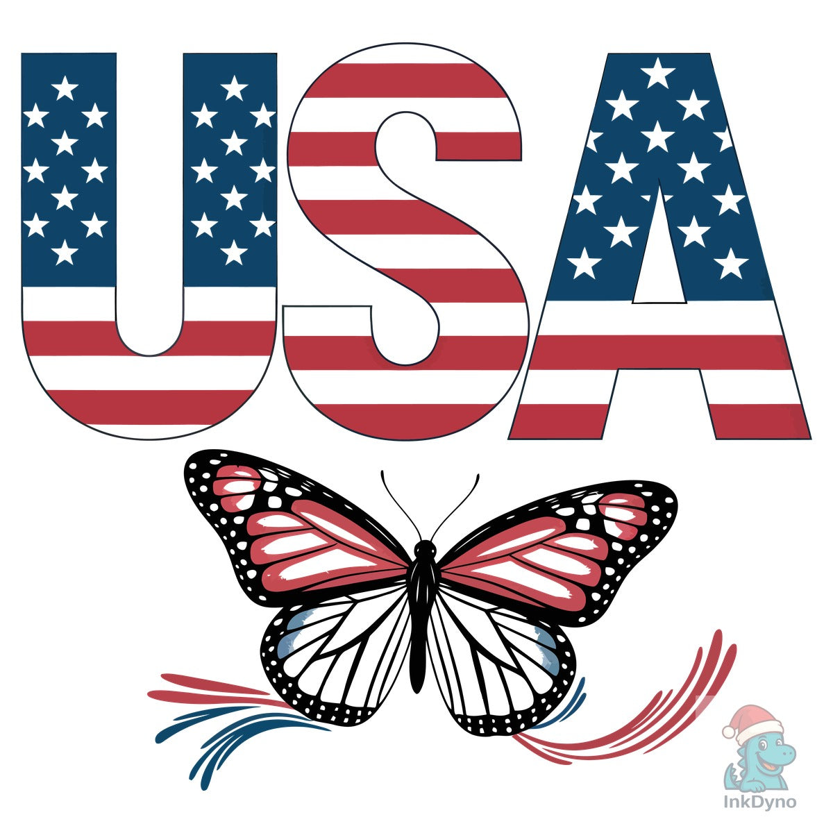 USA Butterfly Patriotic Sublimation