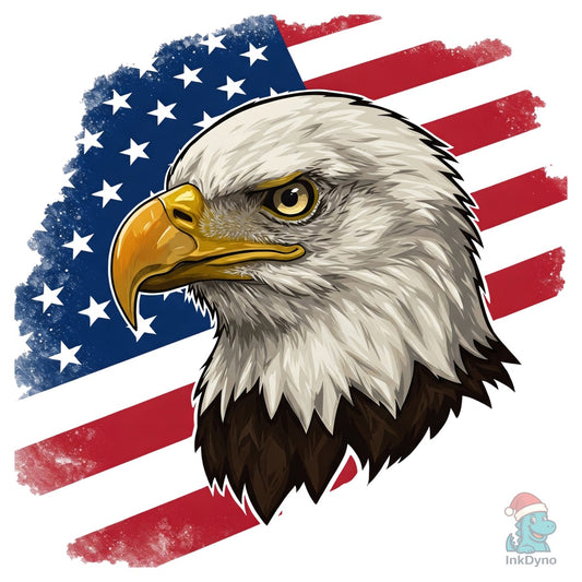 American Eagle with Flag Patriotic - DTF Transfer