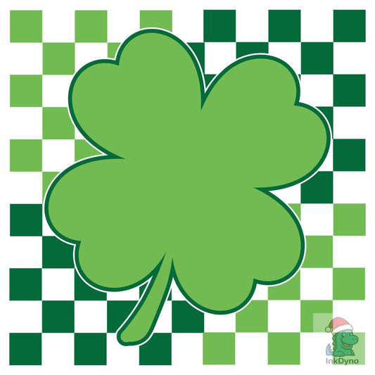 Retro Checkered Shamrock - DTF Transfer