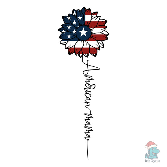 American Mama Sunflower 4th of July - DTF Transfer