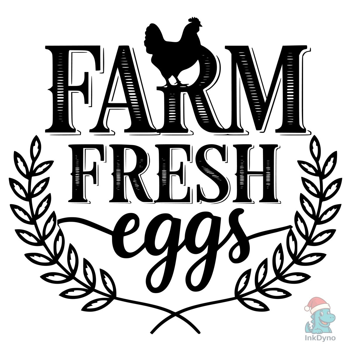 Farm Fresh Eggs T-Shirt Design Silhouet