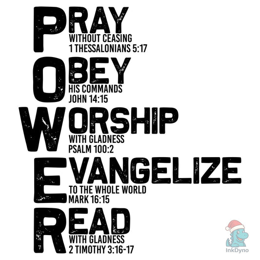 POWER Christian Shirts Design - DTF Transfer