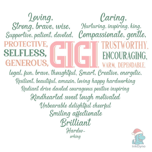 Gigi Heart Shape Mother's Day Heart - DTF Transfer