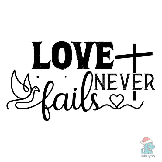 Love Never Fails Sleeve Bible Quotes - DTF Transfer