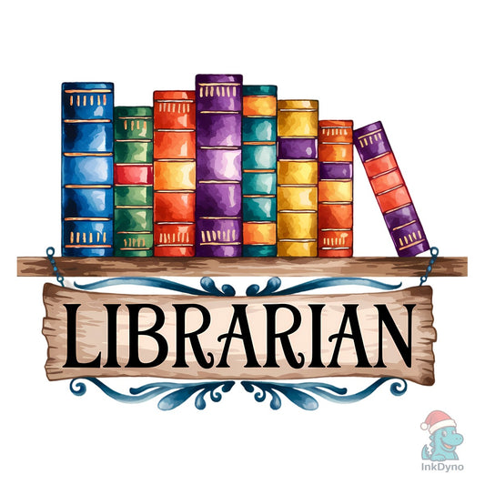 Vintage Librarian Bookshelf - DTF Transfer