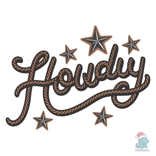 Howdy - Western Cowboy Rope - DTF Transfer