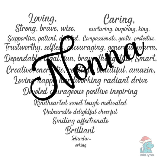 Nonna Heart Shape Mother's Day - DTF Transfer