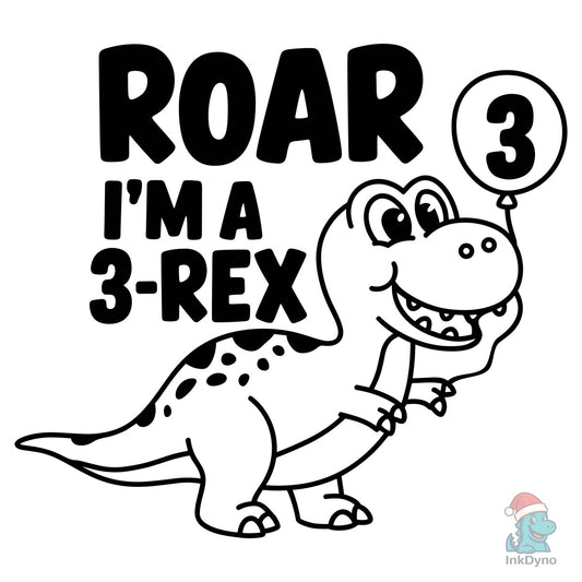 3-Rex Dinosaur Birthday - DTF Transfer