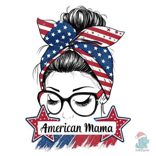American Mama Patriotic Design - DTF Transfer