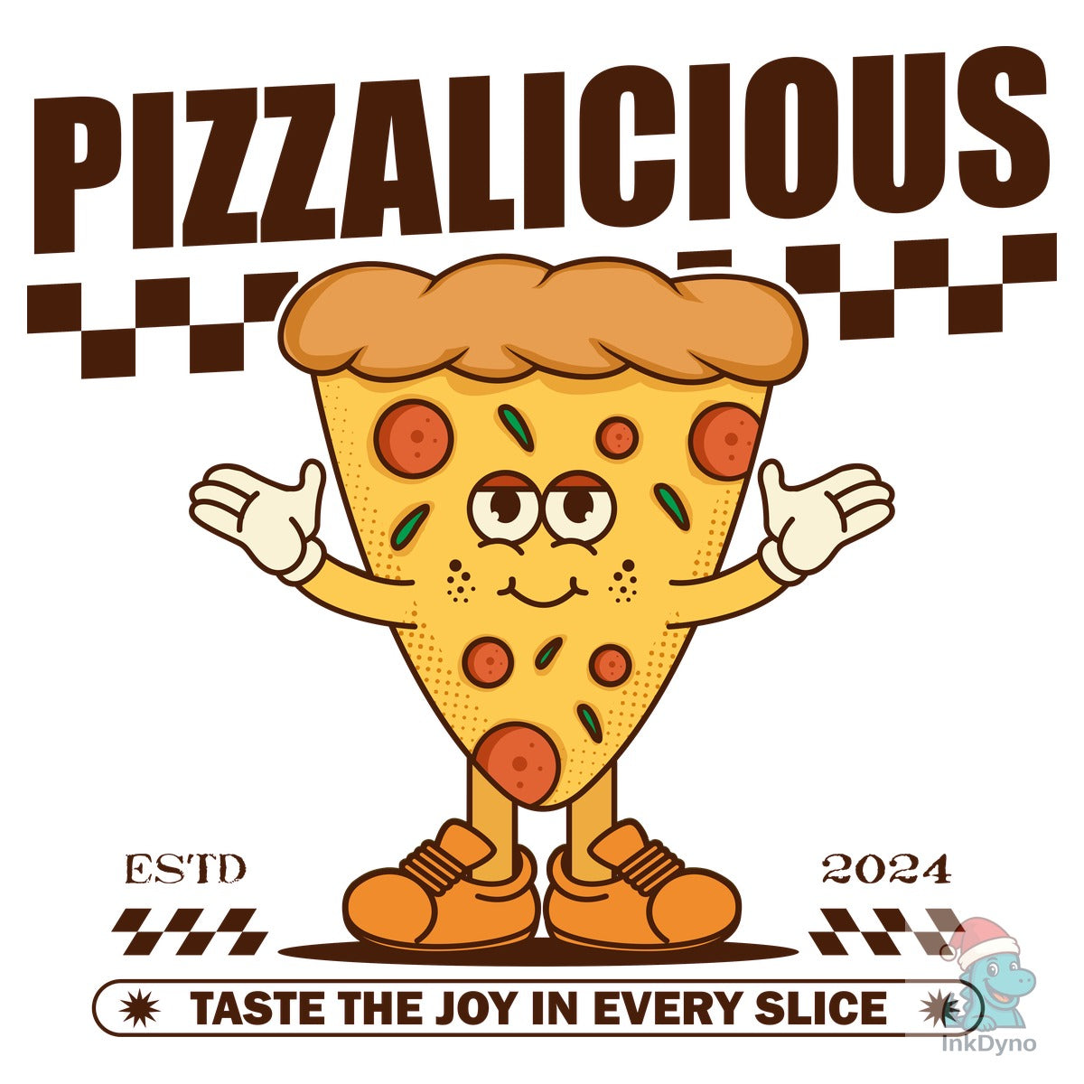 Vintage Slice Pizza Cartoon Character