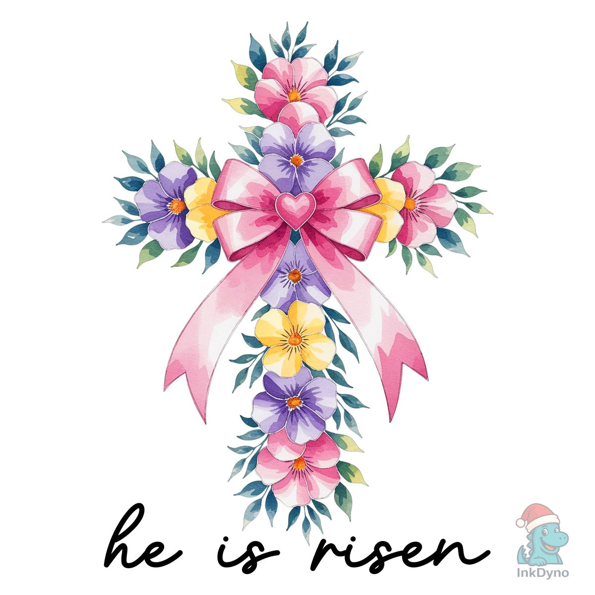Watercolor Cross Easter Bible Verse